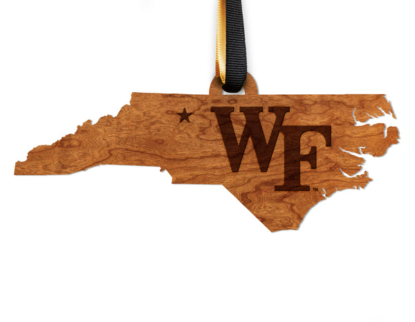 Wake Forest Ornament WF on State