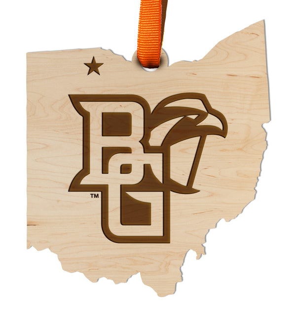 Bowling Green State University Ornament Falcon on State