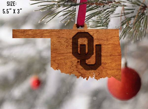 Oklahoma University Ornament OU on State