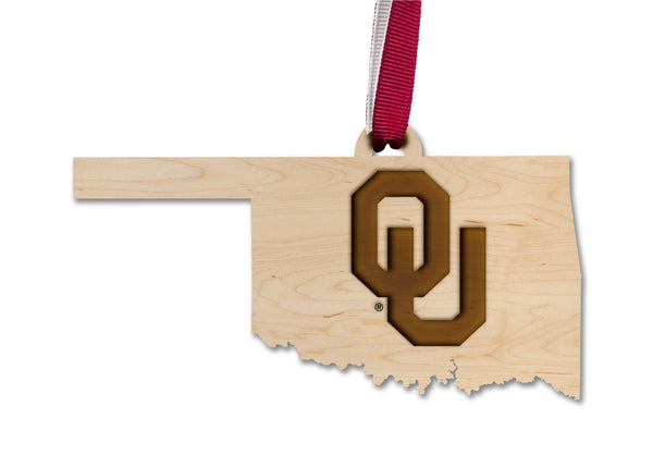 Oklahoma University Ornament OU on State