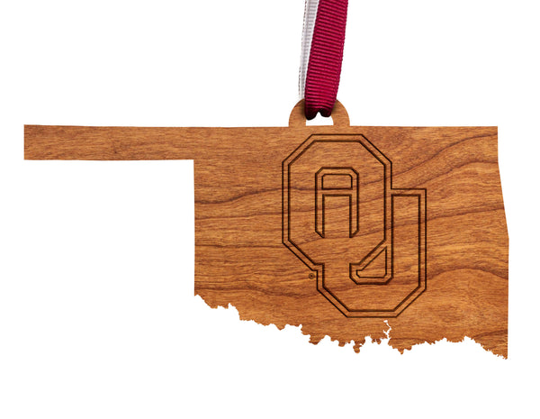 Oklahoma University Ornament OU on Outline