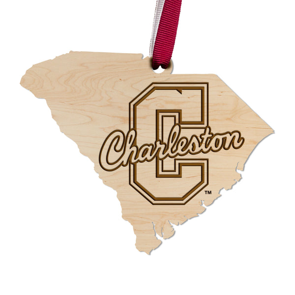 College of Charleston Ornament Block C on State