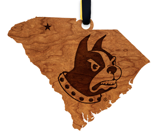 Wofford College Ornament Terrier on State