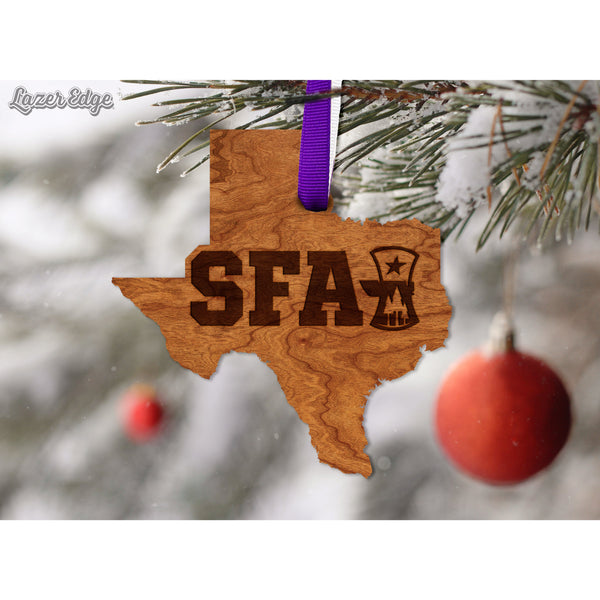 Stephen F Austin University SFA Wordmark on State  Ornament