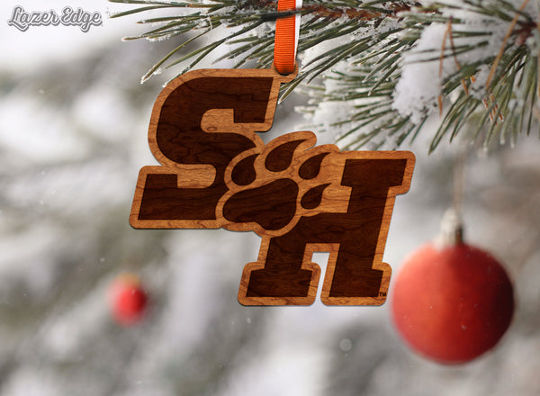 Sam Houston State Ornament SH with Paw