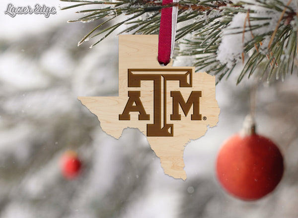 Texas A&M Ornament Block TAM on State