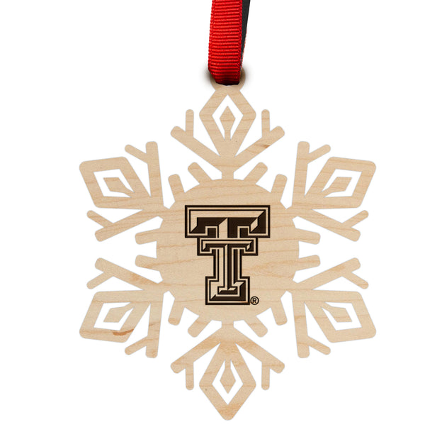 Texas Tech Ornament Red Raider Snowflake