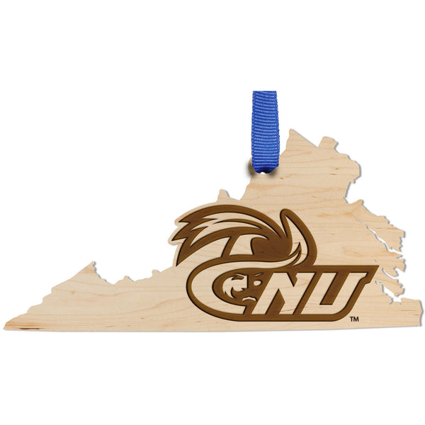 Christopher Newport University CNU Secalt on Virginia Outline  Ornament