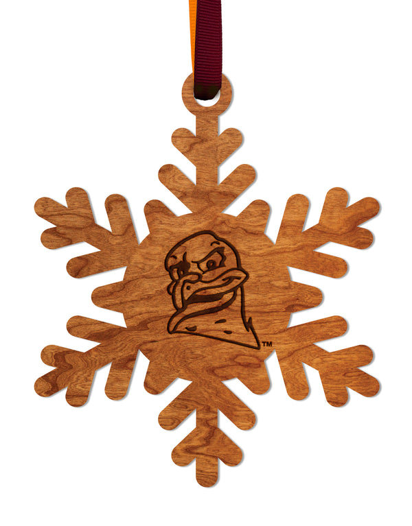 Virginia Tech Ornament Hokie Snowflake