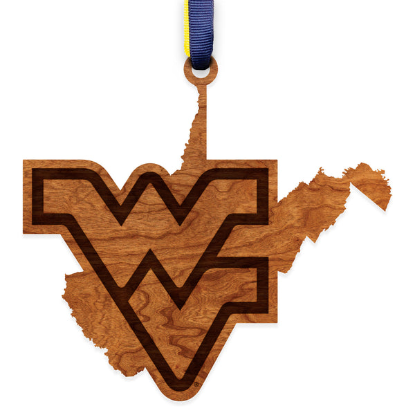 West Virginia Ornament Flying WV on State