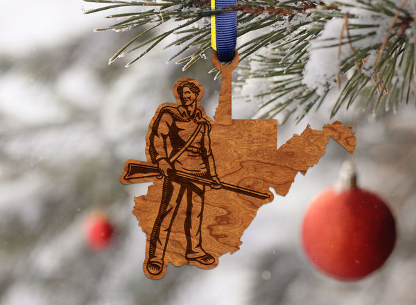West Virginia Ornament Mountaineer on State