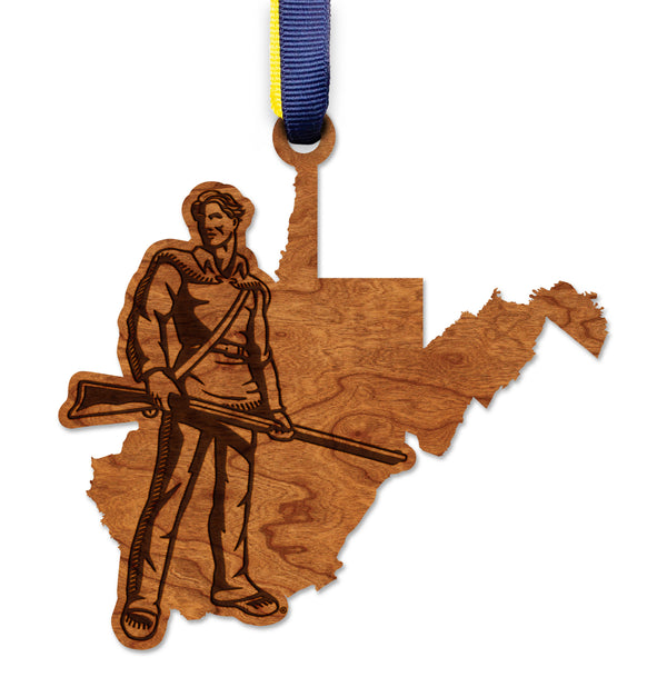 West Virginia Ornament Mountaineer on State
