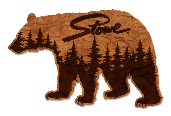 City/Hometown Magnet Stowe VT Bear with Stowe