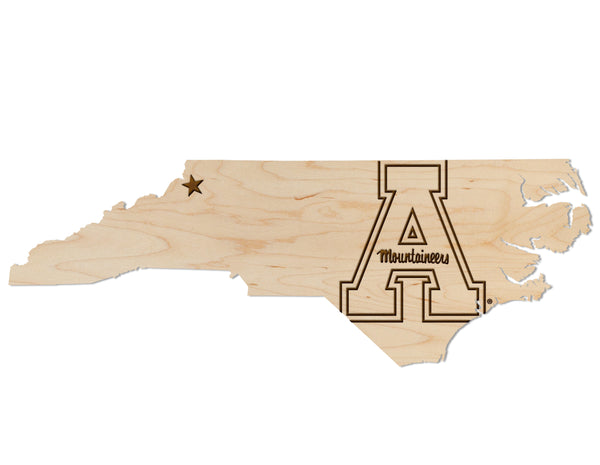 Appalachian State Magnet App State NC Outline with App A