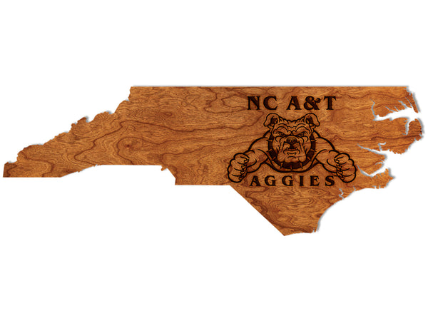 NC A&T Magnet AT Bulldog on State Outline