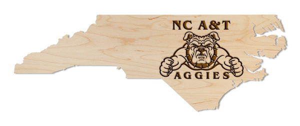 NC A&T Magnet AT Bulldog on State Outline