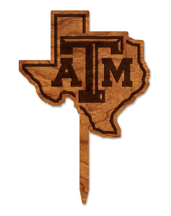 Texas A&M Cake Topper AM State Map with Block TAM Cake Topper