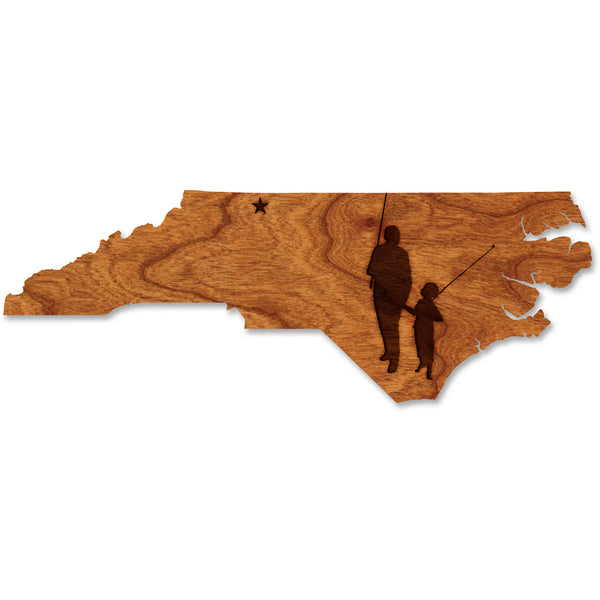 Mayberry Wall Hanging - Andy and Opie on NC State Outline