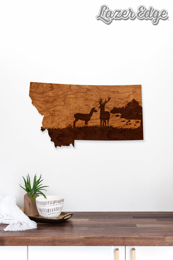 Deer Hunting Wall Hanging Deer on MT