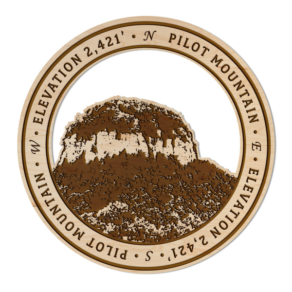 State Map Wall Hanging Pilot Mountain Circular