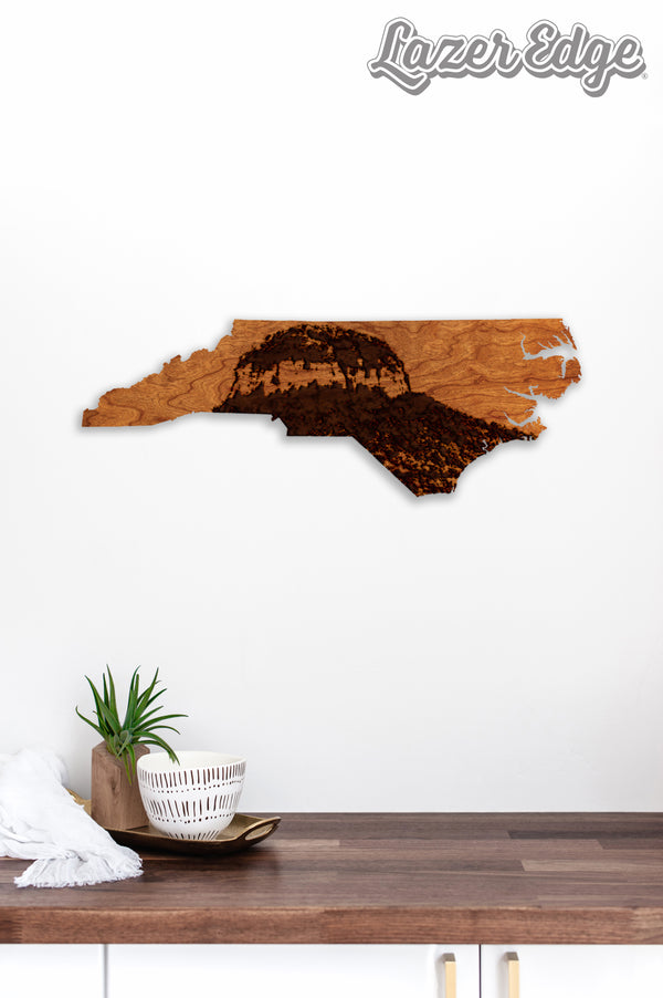 State Map Wall Hanging Pilot Mountain Knob on NC