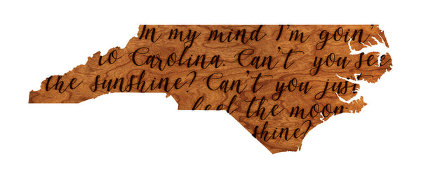 State Map Wall Hanging Carolina My Mind NC