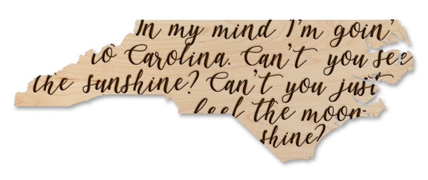 State Map Wall Hanging Carolina My Mind NC