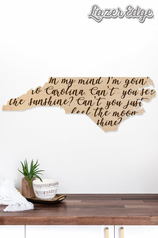 State Map Wall Hanging Carolina My Mind NC