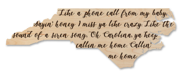 State Map Wall Hanging Carolina Keep Callin