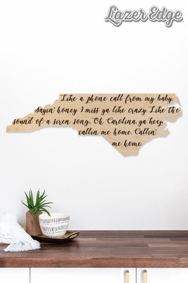 State Map Wall Hanging Carolina Keep Callin