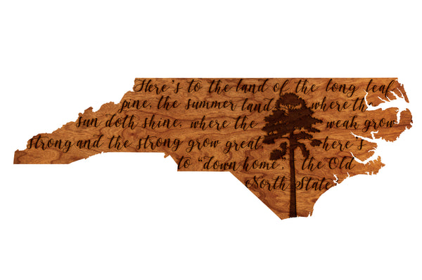 State Map Wall Hanging Long Leaf Pine Tree