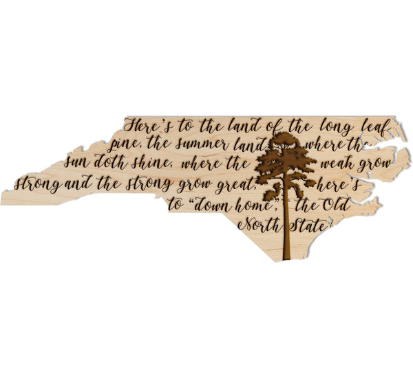 State Map Wall Hanging Long Leaf Pine Tree