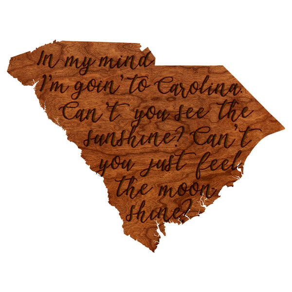 State Map Wall Hanging Carolina My Mind SC