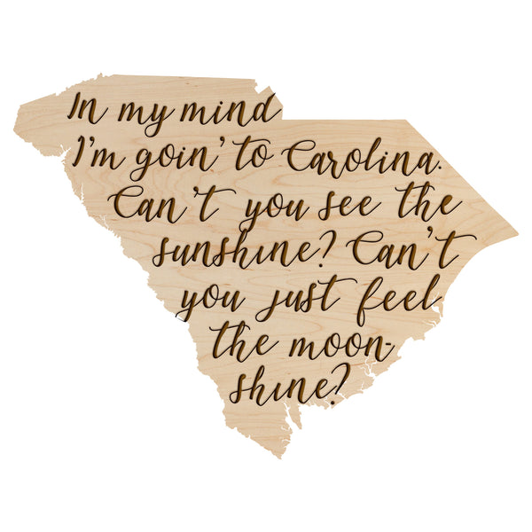 State Map Wall Hanging Carolina My Mind SC