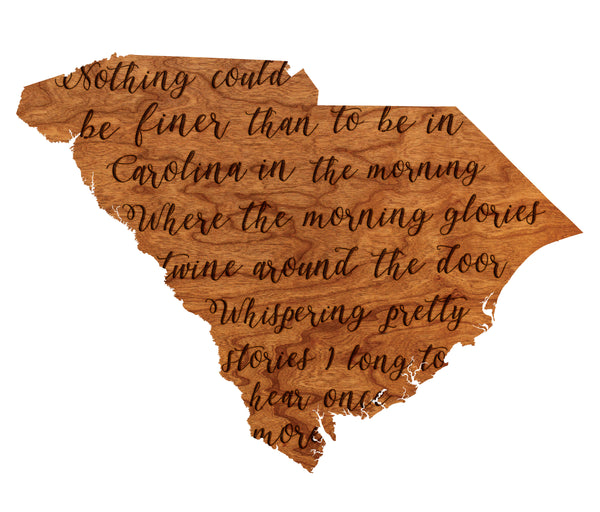 State Map Wall Hanging Finer SC Clemson