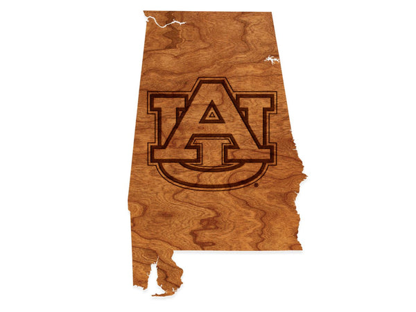 Auburn Wall Hanging AU Logo on State