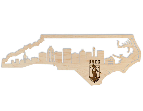 UNC-Greensboro Wall Hanging UNCG Institution Mark on Greensboro Skyline