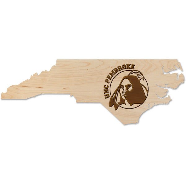 UNC Pembroke on North Carolina Outline   Wall Hanging