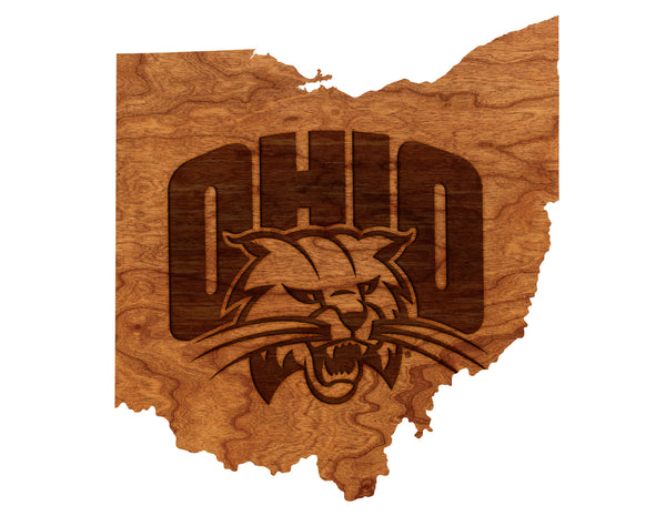 Ohio, University of Wall Hanging Ohio Bobcat on State