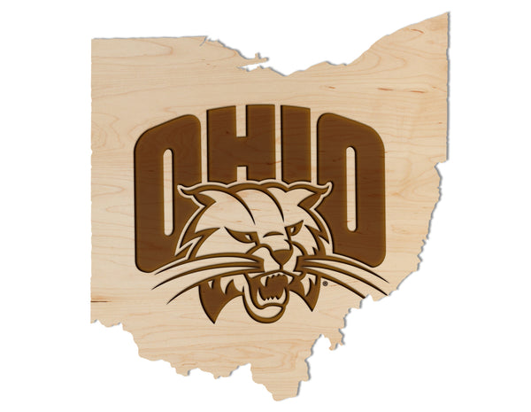Ohio, University of Wall Hanging Ohio Bobcat on State