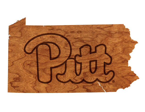 Pitt Wall Hanging Pitt Logo on State