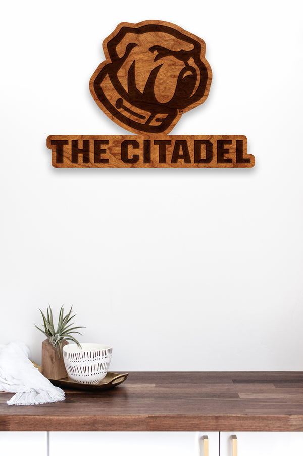 Citadel Wall Hanging The Citadel Bulldog with The Citadel Standard