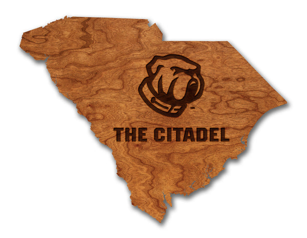 Citadel Wall Hanging The Citadel SC State Shape Bulldog with The Citadel Standard