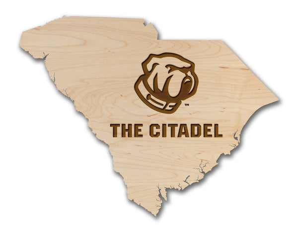 Citadel Wall Hanging The Citadel SC State Shape Bulldog with The Citadel Standard