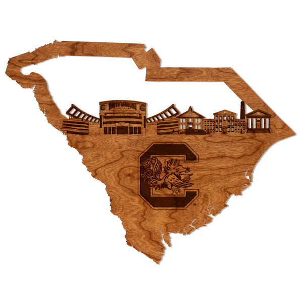 South Carolina Wall Hanging Skyline on Outline