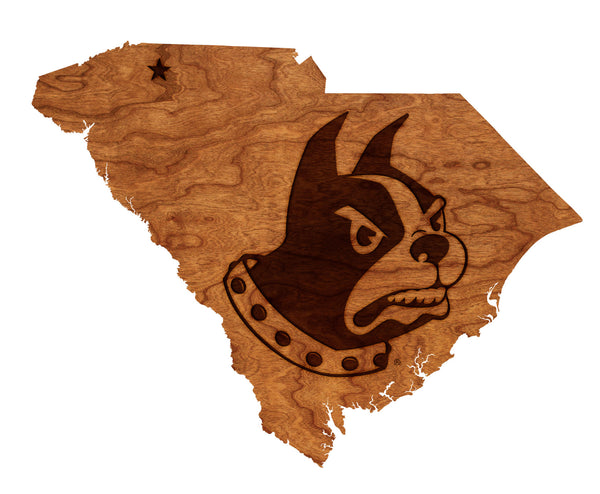 Wofford College Wall Hanging Terrier on State