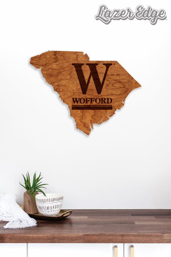 Wofford College Wall Hanging Wofford W on State