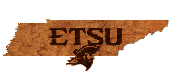 ETSU Wall Hanging East State ETSU with Buccaneer on Outline Standard