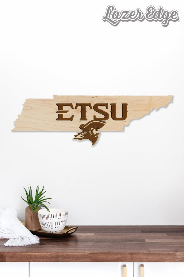 ETSU Wall Hanging East State ETSU with Buccaneer on Outline