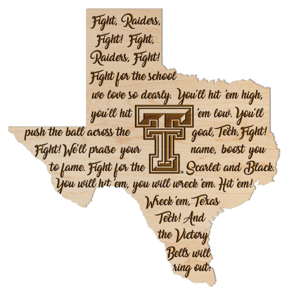 Texas Tech Wall Hanging Fight Song